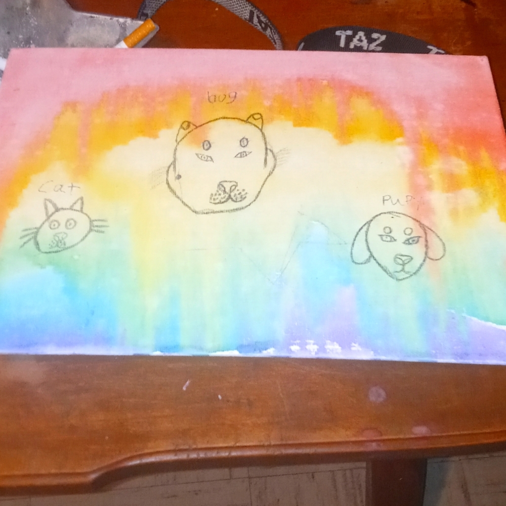 12 special needs girls painting